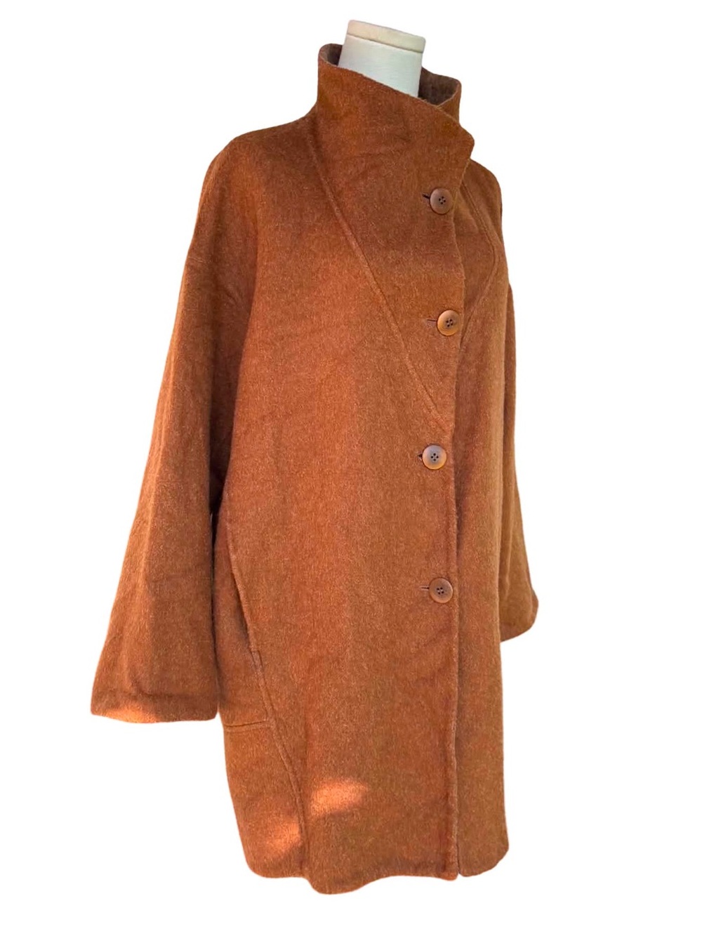Eileen Fisher Baby Alpaca Wool Blend Cocoon Coat - Picture 2 of 11